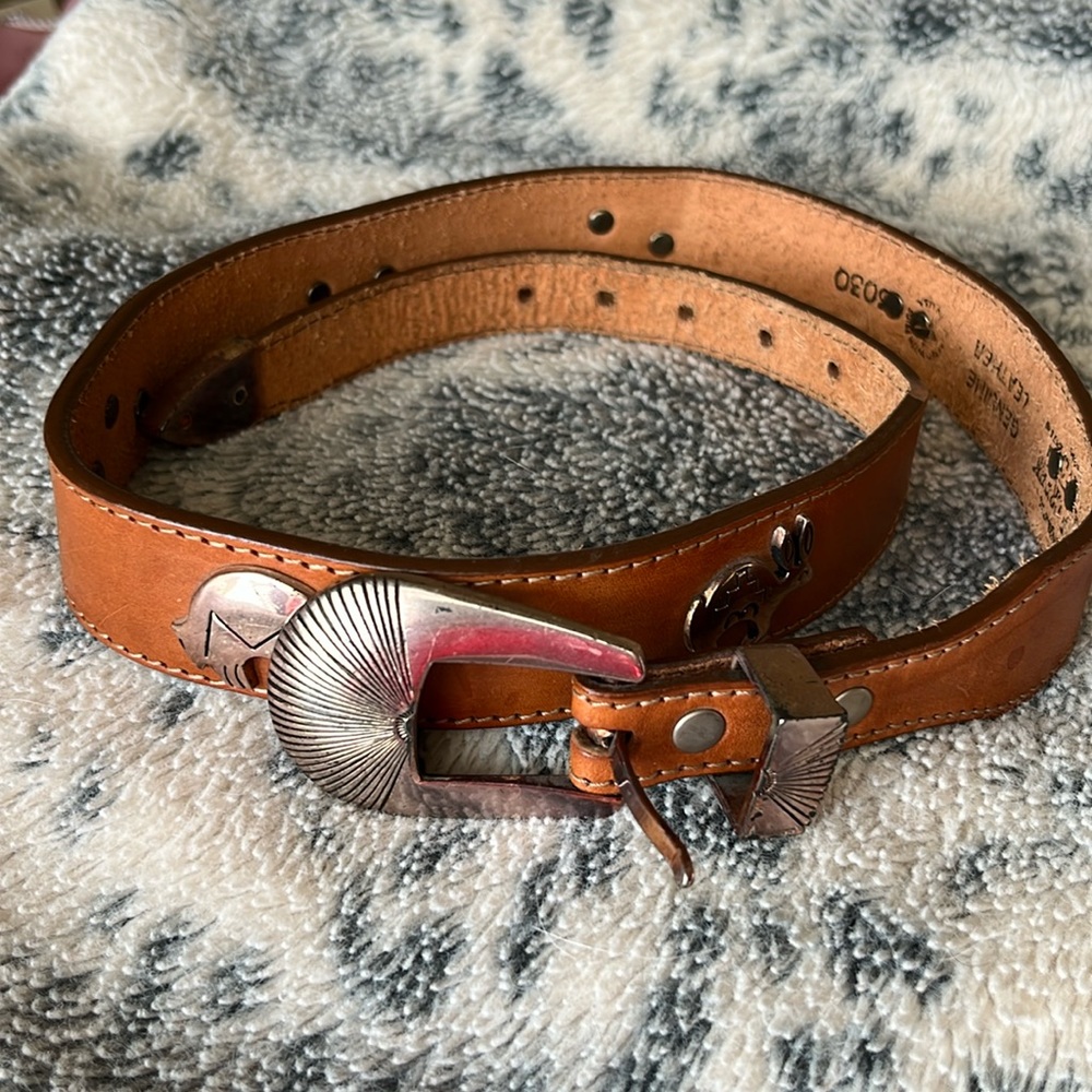 Vintage Cognac Western Belt